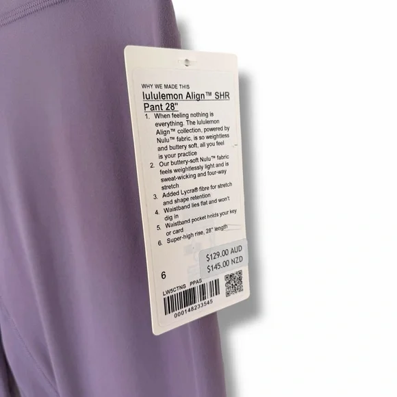 lululemon Align Super High Rise SHR Pant Leggings 28” Purple Ash PPAS size 6 NWT - Picture 6 of 9